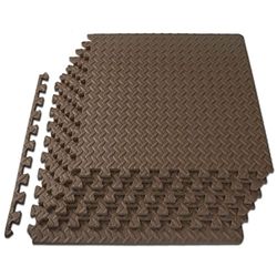 ProsourceFit Puzzel oefenmat ½ inch, EVA in elkaar grijpende schuimvloertegels voor thuissportschool, mat voor thuistrainingsapparatuur, vloerbekleding voor kinderen, bruin, 60 x 60 x 60 cm, 6