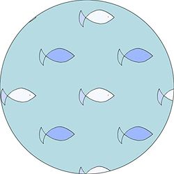 Bonateks, Round Digital Printed Mouse Pad, Non-Slip Base, for Office and Home, Diameter:22cm