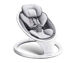Munchkin Hamaca Eléctrica, Mecedora de Bebé y Recién Nacido con Bluetooth, Silla Portátil, con Movimiento y Sonidos, Gris/Blanco