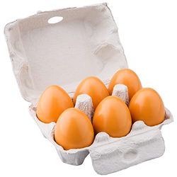 New Classic Toys Wooden Eggs-6 PCS, Multicolore, 6 Pezzi, 10596