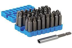 Silverline Tools SB09 Puntas para Atornillador, Puntas Planas 3, 4, 5, 6, y 7 mm, Caja de 33