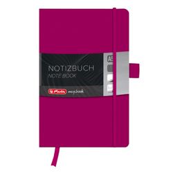 Herlitz A5 Vierkant Mijn Boek Klassieke Hardcover Notebook met Boek Lint en Pen Loop - Berry