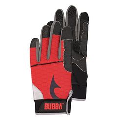 Bubba Ultimate Filete Guantes con construcción Kevlar Resistente a los Cortes y Pantalla táctil para la Pesca, el Pescado, el Barco y el Aire Libre, Unisex Adulto, Color Negro, Rojo., tamaño Small