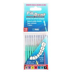 Brossettes interdentaires Pikdent - Noyau en acier revêtu et poils en Tynex - Taille 6 Vert 1,0 Mm Conique - 10 Brossettes