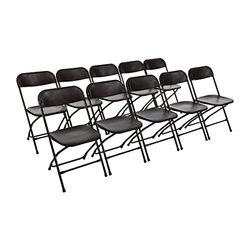 Bolero GD386 Lot de 10 chaises pliantes Noir
