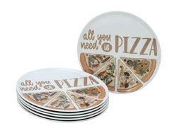 CreaTable, 21568, pizzatallrik set ALL YOU NEED, 6-delars porslinsset, pizzatallrik av porslin