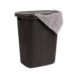 Mind Reader Basket Collection, cesto portabiancheria sottile, capacità 50 litri, maniglie sagomate, coperchio incernierato attaccato, ventilato, 44 x 34 x 53 cm, marrone