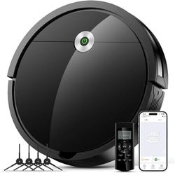 Vexilar W6 Robot Aspirapolvere,2800Pa Aspirapolvere Robot Potente,Autonomia 140 Min,4 Modalità di Pulizia,Ideale per Peli di animali,Capelli,Pavimenti,Pulizia della casa,Controllo WiFi/App/Telecomando