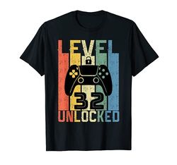 32 Anni Compleanno regalo videogiochi level 32 unlocked Maglietta