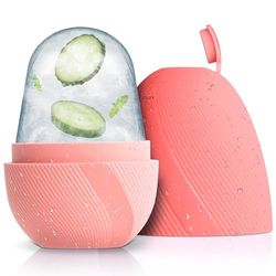 Romon Ice Roller Visage, Ice Roller, Dé-Poches, Resserre La Peau, Rétrécit Les Pores, Améliore L'Élasticité De La Peau, Silicone De Qualité Alimentaire, Outil De Soins Quotidiens (Rose)