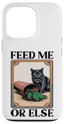 Feed Me Or Else Plante pour Chat Chaton Plantes Amoureux des chats Coque pour iPhone 13 Pro