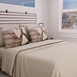 PETTI Artigiani Italiani - Parure de lit complète pour lit Double, Drap de lit Shabby Bois, Parure de lit Double, Impression Uniquement sur taies d'oreiller 100% fabriquée en Italie.