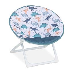 Relaxdays Moonchair Dino Kinderstoel, opvouwbaar, h x b x d: 47 x 50 x 48 cm, kinderstoel voor buiten en binnen, kleurrijk