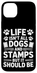 Dogs And Stamps Funny Postage Stamp Case for iPhone 14 Plus