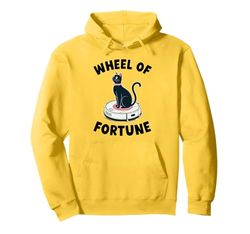 Wheel Of Fortune Cat On Robot Vacuum Cleaner Cat Pullover Hoodie