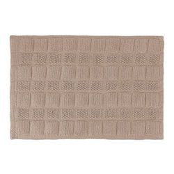 Relaxdays Tappeto da Bagno in Cotone, 60x40 cm, Antiscivolo, Lavabile, Tappetino Doccia e Vasca, Rettangolare, Marrone