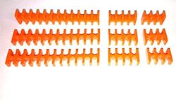 Unbekannt Juego de 9 Unidades = 3 x 24 y 8 y 6 Ranuras para Cables de 3 mm (ensleeved hasta 3,6 mm) 5 mm de Grosor ATX (Naranja)