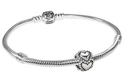 Pandora Starter Armband My Heart 17 cm 84911, 17 cm, Leer