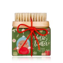Accentra Hello Winter Hand Care Set Including 100g Soap Nail Brush Gingerbread & Cranberry Red/Green/Cream