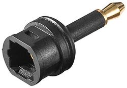 PremiumCord optische adapter Toslink, Tos socket - Tos 3, 5mm stekker, verguld, kleur zwart