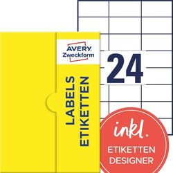 AVERY Zweckform P3475-500 adreslabels, 12.000 zelfklevende etiketten, 70 x 36 mm op A4, mat papier, individuele stickers, bedrukbare afzenderetiketten, zelfklevende adreslabels, 500 vellen, wit