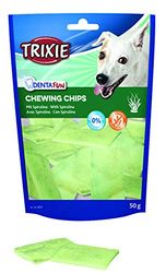 TRIXIE Denta Fun Chips con Alga spirulina Cane spuntino o ricompensa 50g, Neutro, 50 g (Lot de 1), unità