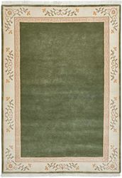 LUXOR- living Alfombra Gala Anudada a Mano, 100% Lana, Alfombra de Punto sostenible, 170 x 240 cm, Color Verde