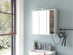Schildmeyer Carlos - Armadietto a specchio, materiale a base di legno, bianco, 65 cm