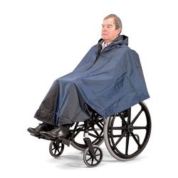 Homecraft Wheelchair Poncho, Waterproof and Provides Full-Body Coverage, Features Rear Vents for Easy Access to Handles, Unlined