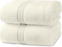 Utopia Towels - Luxueux Drap de Bain géant 2 pièces, 100% Coton filé à Anneaux, très Absorbant et à séchage Rapide, Serviette de Bain/Serviette de Sauna, Super Douce (90 x 180 cm, Ivoire)