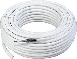 Schwaiger GmbH -KOX830 012- SAT-coaxkabel 30m/110 dB/hoge afscherming, 3-voudig afgeschermd, satellietkabel/digitaal, HDTV, DVB-S/S2, DVB-C, DVB-T2, ongeconvectioneerd, 7,1 mm/wit