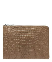 Liebeskind PB Croco, Funda para Ordenador portátil/Tableta para Mujer, Praliné, OneSize (HxBxT 18cm x 25cm x 1cm)