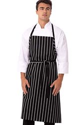 Chef Works A100-BCS English Chef Apron, Black Chalk Stripe