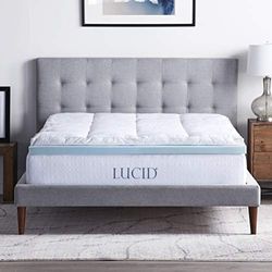 LUCID Mattress Topper van traagschuim, 4 inch, alternatief en gel, 3 toppers in één