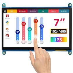 ELECROW Raspberry Pi, 7 inch Raspberry Pi touchscreen monitor 1024 x 600 HD IPS scherm voor Raspberry Pi 4, Raspberry Pi 3, laptop en andere apparaten die uit zetten HD-signalen