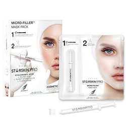 STARSKIN Pro Micro-Filler Sheet Mask - Anti-Aging - Contains Hyaluronic Acid Micro-Pyramids - 1 Filler Syringe and 1 Melting Mask