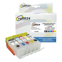 refill24 Cartouches Rechargeables compatibles avec Canon PGI-580 XXL CLI-581 XXL avec l'imprimante Pixma TS8150 TS8151 TS8152 TS9150 TS9155 TS8350 TS8250 TS8251