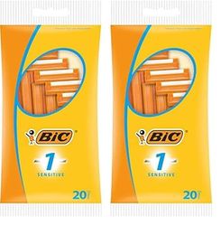 BIC 1 Sensitive, Single Disposable Razor Blade for Men, Designed for a Comfortable, Sensitive Shave, Pack of 40