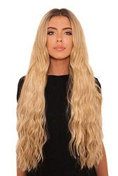 Lullabellz Lot de 5 extensions de cheveux ondulés super épais à clipser Longueur 66 cm Châtain