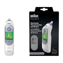 Braun ThermoScan 7 Thermomètre auriculaire | Technologie Age Precision | Affichage numérique avec code couleur | Convient aux bébés et aux nourrissons | Marque 1 auprès des médecins(1)