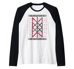 Nordic Mythology Viking: Runic Alphabets Peorth Camiseta Manga Raglan