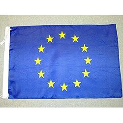 AZ FLAG - Drapeau Europe - 45x30 cm - Pavillon Européen - Union Européenne - Ue Polyester Léger Avec Deux Cordelettes - 20g