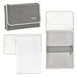 Béaba Organizador de pañales, bolso de pañales, cambiador, Alfombrilla de cambio lavable, 100% algodón, Gris chiné