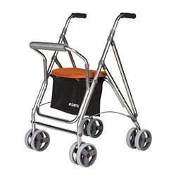 Rollator voor senioren aluminium rollator met zitting inklapbare aluminium rollator, oranje