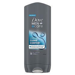 Dove, Dove Men+Care Clean Comfort, 3-i-1 fuktgivande kropp, ansikte och hår, med mikroMoisture-teknik, ger 24 timmars fuktabsorption, 400 ml