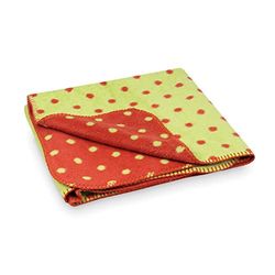 Julius Zöllner Couverture en Coton Jacquard - Taille 75/100 cm - Fabriqué en Allemagne - 100% Coton - Certifié Oeko-Tex Standard 100 - À Pois Verts