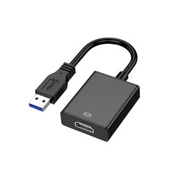 Brightium Adaptateur USB 3.0 vers HDMI, Connexion mâle à Femelle, Prend en Charge 4K, idéal pour réaliser des Projections et connecter des appareils à des écrans.