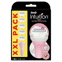WILKINSON SWORD - Intuition Ultra Moisture para mujeres | No necesita gel de afeitado | Mango de afeitar + 5 recambios de cuchillas