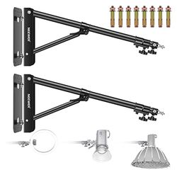 Neewer 2pz Braccio Asta di Supporto Triangolare per Montaggio a Parete di Strobi Monoluci Softbox Ombrelli Riflettori ECC, Flessibile Rotazione a 180°, Lunghezza Massima di 130cm (Nero)
