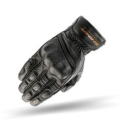 SHIMA Aviator män läder motorcykelhandskar anpassade sommar motorcykelhandskar (S-XXL, svart), storlek XL